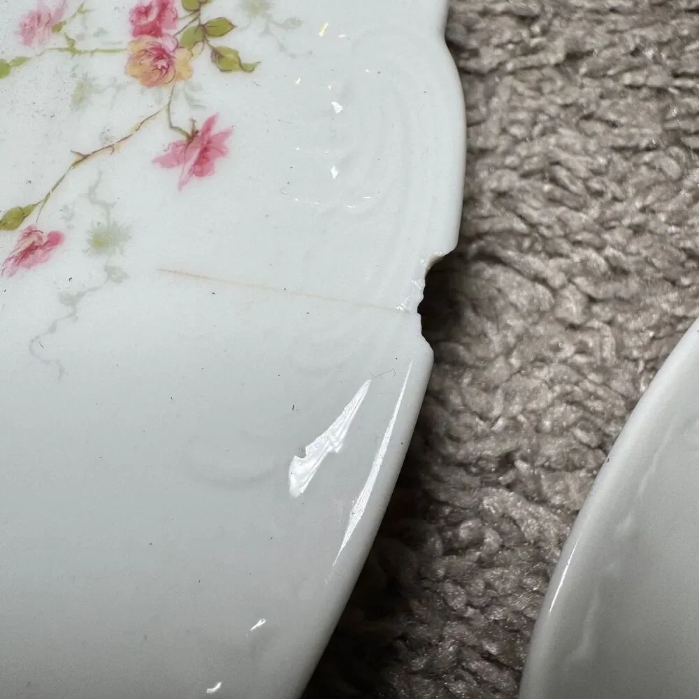 Theodore Haviland Limoges Plates Pink Floral Schleiger 150 Antique France Lot 5